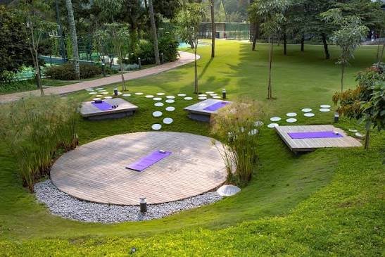 Yoga deck at Orchid Life clubhouse, Gunjur